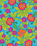 Vibrant Floral Pattern With Leafy Accents Rug