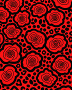 Bold Rose Leopard Pattern Rug