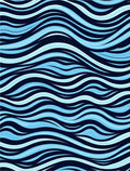 Abstract Blue Wave Pattern Rug