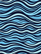 Abstract Blue Wave Pattern Rug