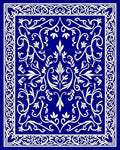 Elegant Ivory Floral Scrollwork Design Rug