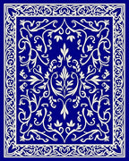 Elegant Ivory Floral Scrollwork Design Rug