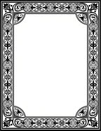 Ornate Scrollwork Black Geometric Trim Rug