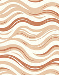 Modern Cream Terracotta Wave Pattern Rug