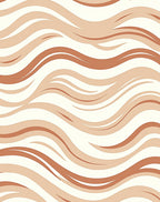 Modern Cream Terracotta Wave Pattern Rug