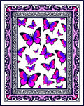 Vibrant Butterfly Garden Border Rug