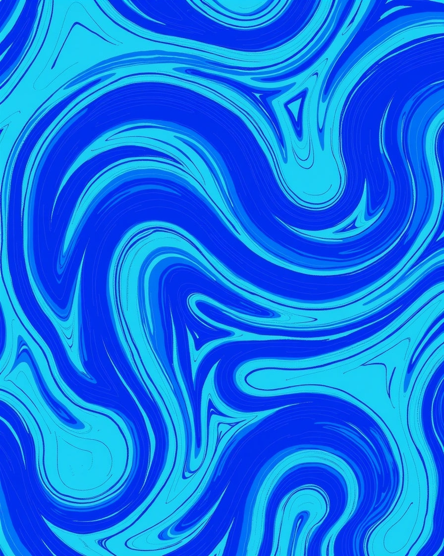 Abstract Blue Swirl Marble Pattern Rug