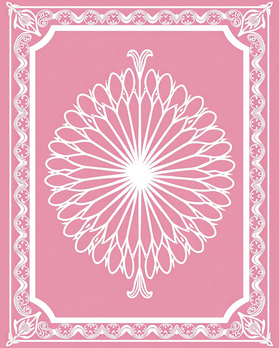 Pink Floral Lace Inspired Rug