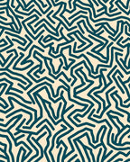 Abstract Teal Maze Pattern Rug