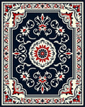 Classic Red Floral Medallion Dark Rug