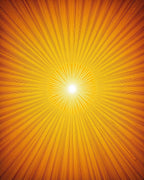 Radiant Sunburst Yellow Orange Design Rug