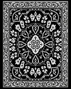 Classic Botanical Floral Mandala Print Rug