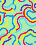 Bright Wavy Multi Colored Abstract Rug