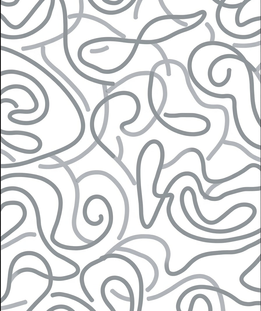 Swirling Grey Abstract Smooth Lines Rug