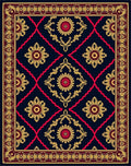 Crimson Gold Medallion Classic Pattern Rug