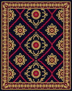 Crimson Gold Medallion Classic Pattern Rug