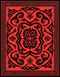Intricate Red And Black Floral Pattern Rug