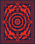 Intricate Crimson Fiery Mandala Rug