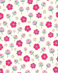 Pink White Floral Pattern Rug
