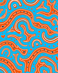 Whimsical Orange Swirls Boho Design Rug