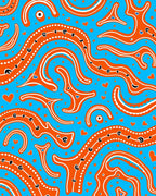 Whimsical Orange Swirls Boho Design Rug