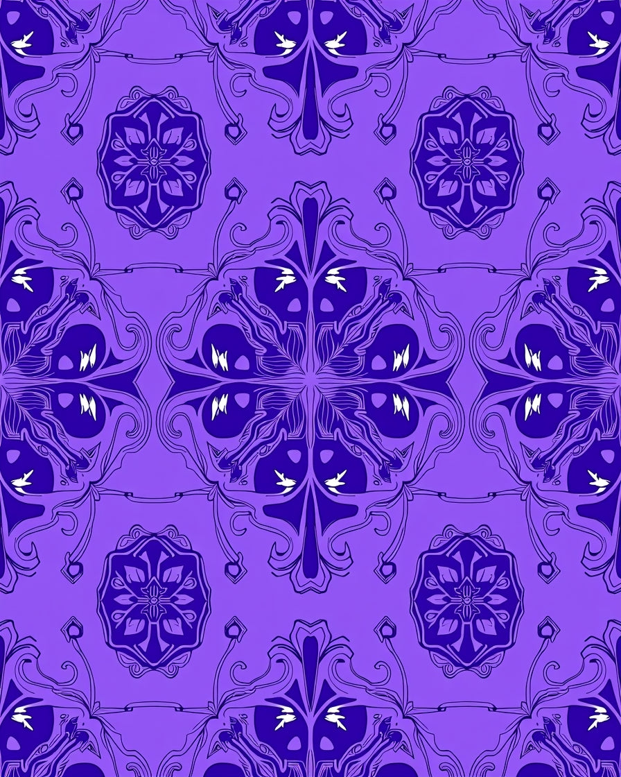 Art Nouveau Floral Swirl Pattern Rug