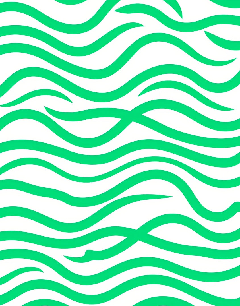 Green Flow Abstract Waves Rug