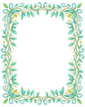 Delicate Leafy Floral Swirl Frame Rug
