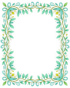 Delicate Leafy Floral Swirl Frame Rug