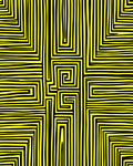 Bold Yellow And Black Maze Pattern Rug