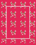 Crimson floral vine border accent Rug