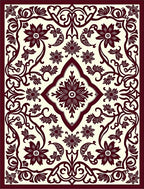 Elegant Floral Vine Scroll Pattern Rug