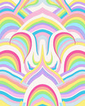 Pastel Rainbow Arc Pattern Design Rug