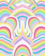 Pastel Rainbow Arc Pattern Design Rug