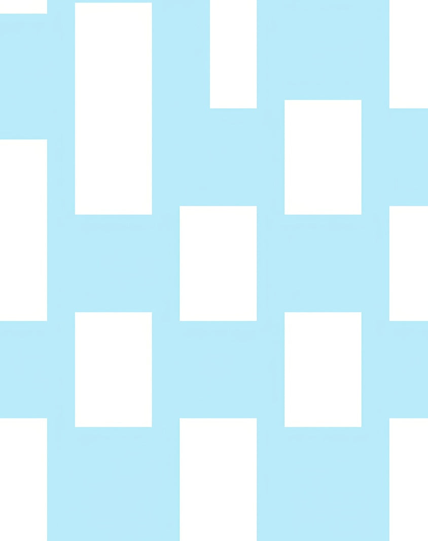 Simple Blue White Geometric Blocks Rug
