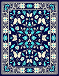 Floral Butterfly Ornate Traditional Rug