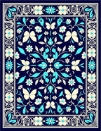 Floral Butterfly Ornate Traditional Rug