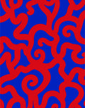 Abstract Red Swirl BluePattern Rug