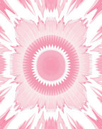 Concentric Pink Petal Kaleidoscope Design Rug