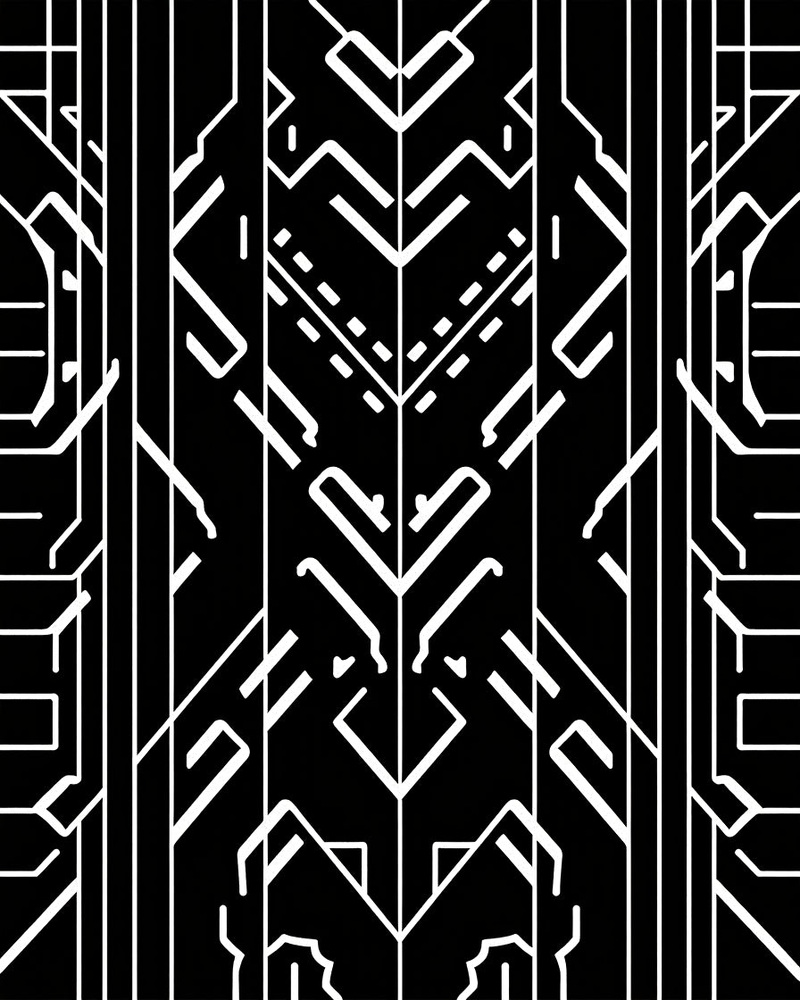 Art Deco Geometric Style Pattern Rug