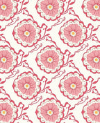 Pink Floral Swirl Pattern Rug