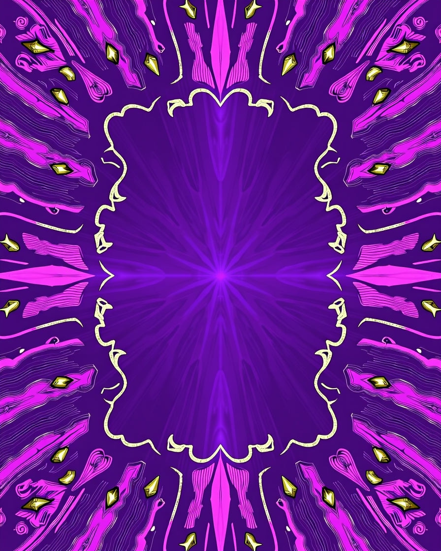 Vibrant Violet Pink Geometric Crystal Rug