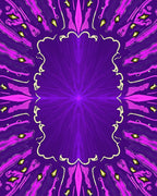 Vibrant Violet Pink Geometric Crystal Rug