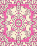 Pink Cream Mandala Pattern Rug