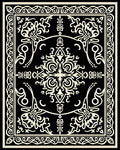 Elegant Black White Scroll Pattern Rug