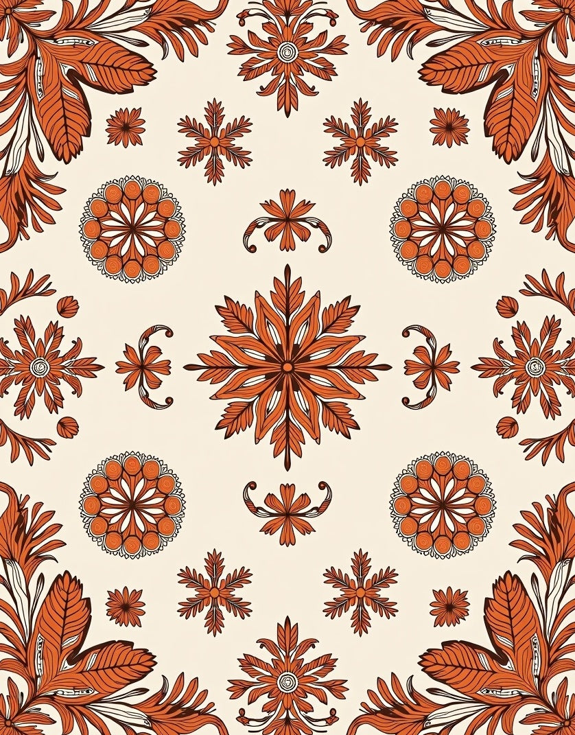 Intricate Floral Mandala Pattern Rug
