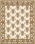 Elegant Floral Repeating Border Pattern Rug