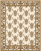 Elegant Floral Repeating Border Pattern Rug