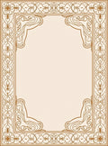 Ornate Scrollwork Floral Border Design Rug