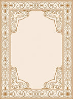 Ornate Scrollwork Floral Border Design Rug